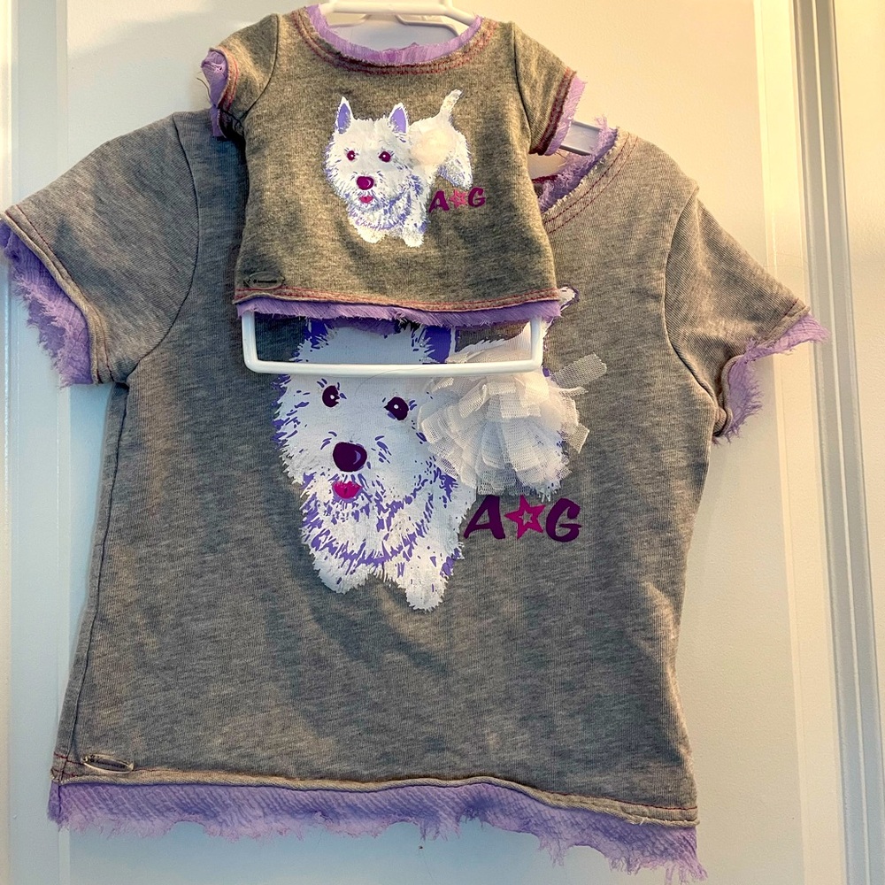 American girl doll shirt with matching shirt for girls size 6